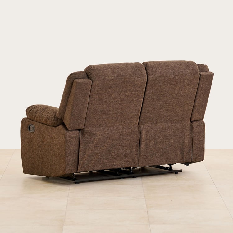 Helios Zurich Fabric 2-Seater Manual Recliner - Brown