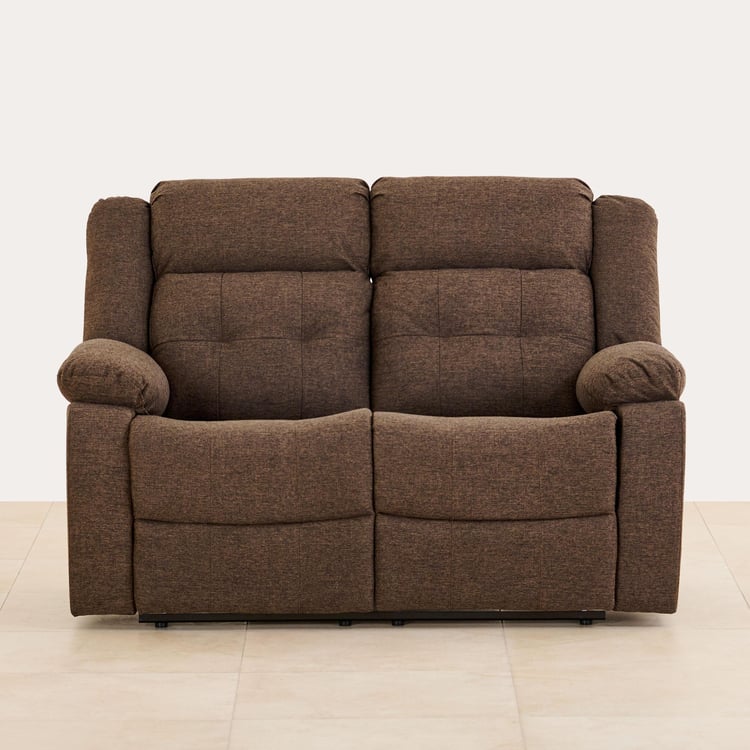 Helios Zurich Fabric 2-Seater Manual Recliner - Brown