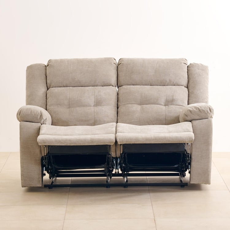 Helios Zurich Fabric 2-Seater Manual Recliner - Beige