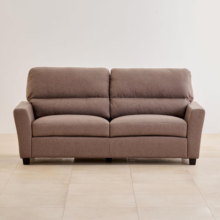 Helios Piper Fabric 3-Seater Sofa - Coffee