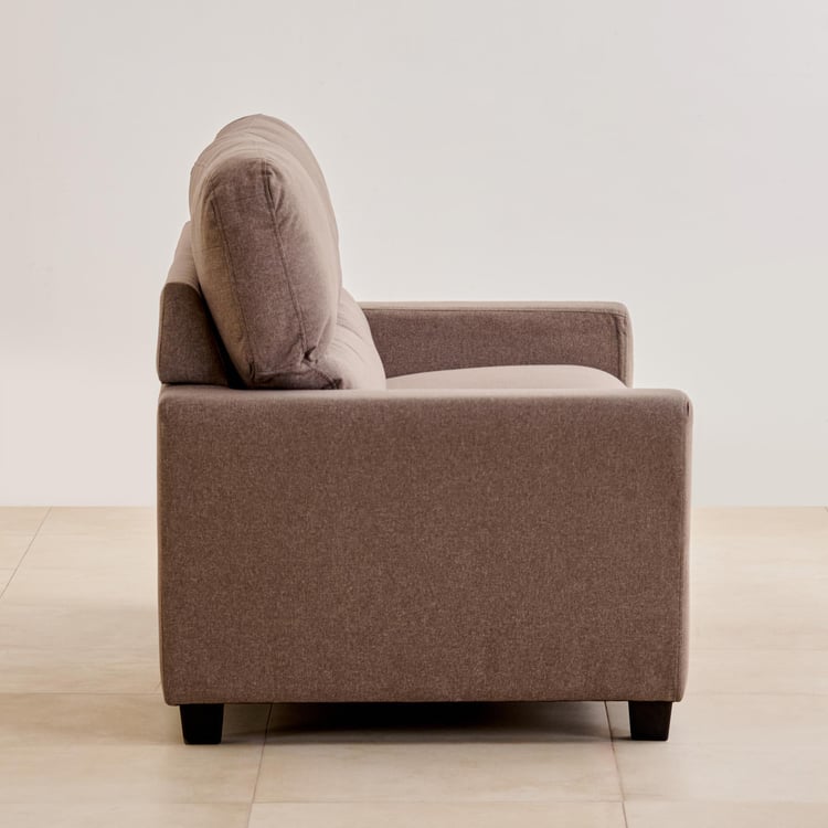 Helios Piper Fabric 3-Seater Sofa - Coffee