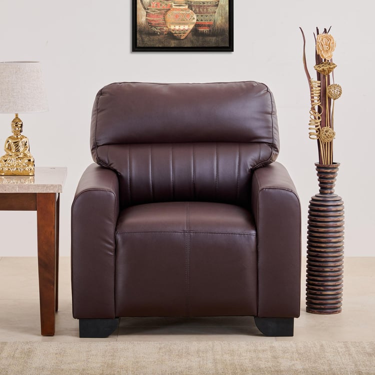 Albury Faux Leather 1-Seater Sofa - Madrid Brown