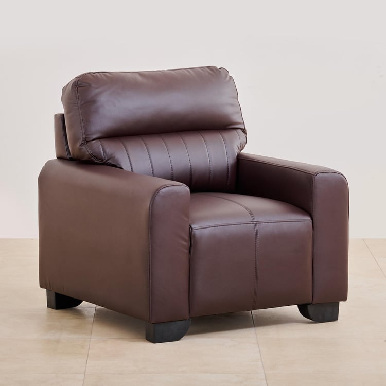 Albury Faux Leather 1-Seater Sofa - Madrid Brown