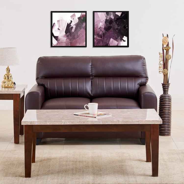 Albury Faux Leather 2-Seater Sofa - Brown