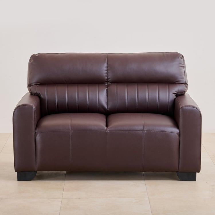 Albury Faux Leather 2-Seater Sofa - Brown