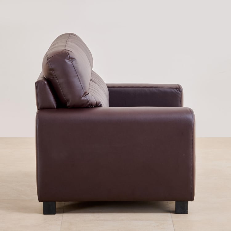 Albury Faux Leather 2-Seater Sofa - Brown