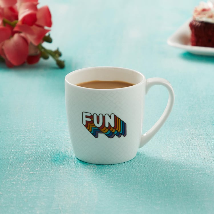 Garnet Bone China Printed Coffee Mug - 240ml