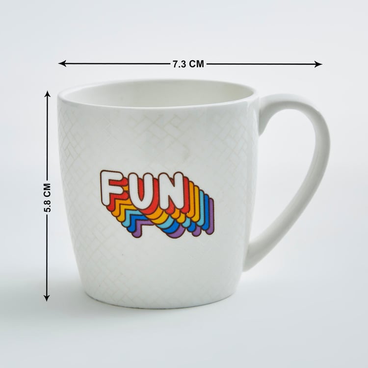 Garnet Bone China Printed Coffee Mug - 240ml