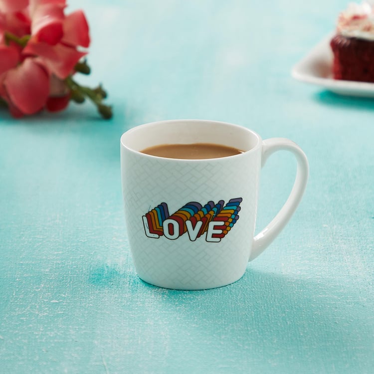 Garnet Bone China Printed Coffee Mug - 240ml