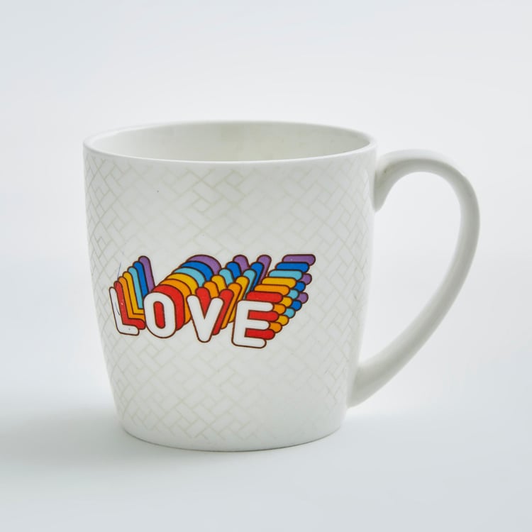 Garnet Bone China Printed Coffee Mug - 240ml