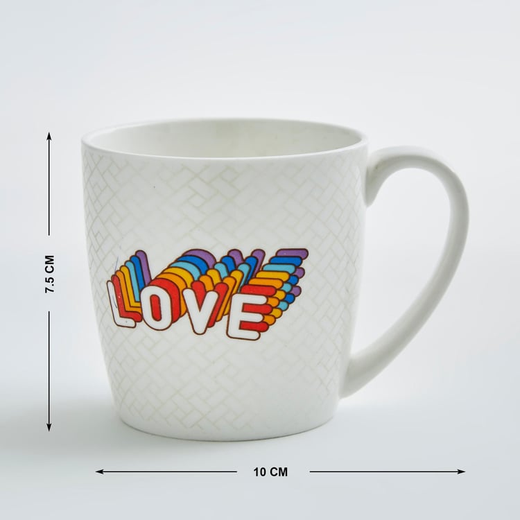Garnet Bone China Printed Coffee Mug - 240ml