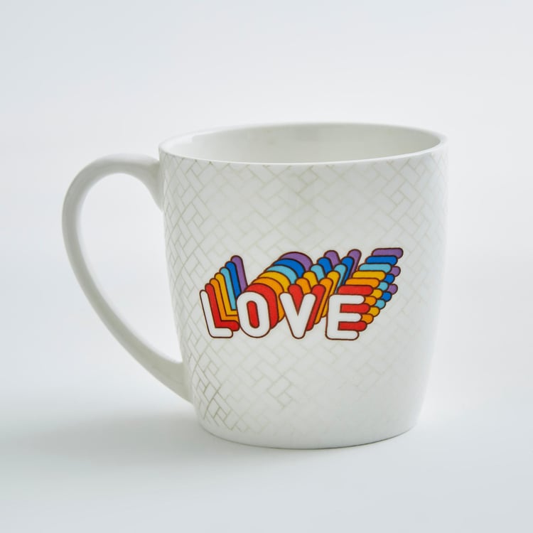 Garnet Bone China Printed Coffee Mug - 240ml