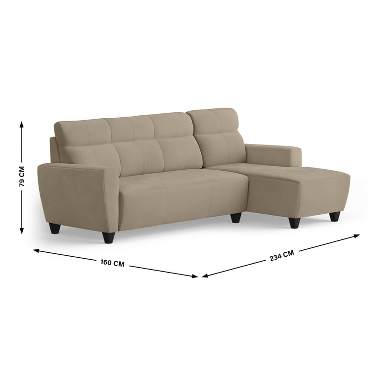 Emily Velvet 3-Seater Right Corner Sofa with Chaise - Customized Furniture