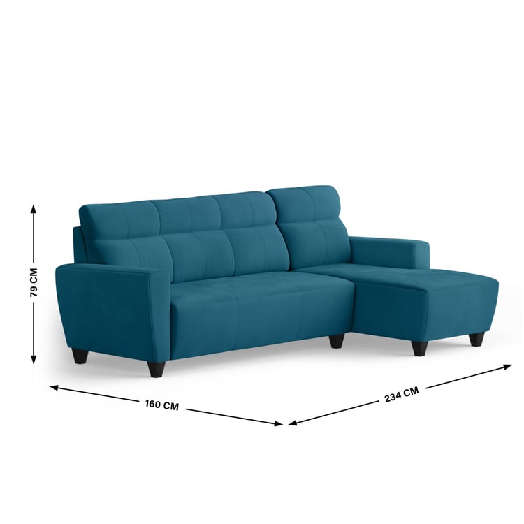 Helios Emily Velvet 3-Seater Right Corner Sofa with Chaise - Customized Furniture