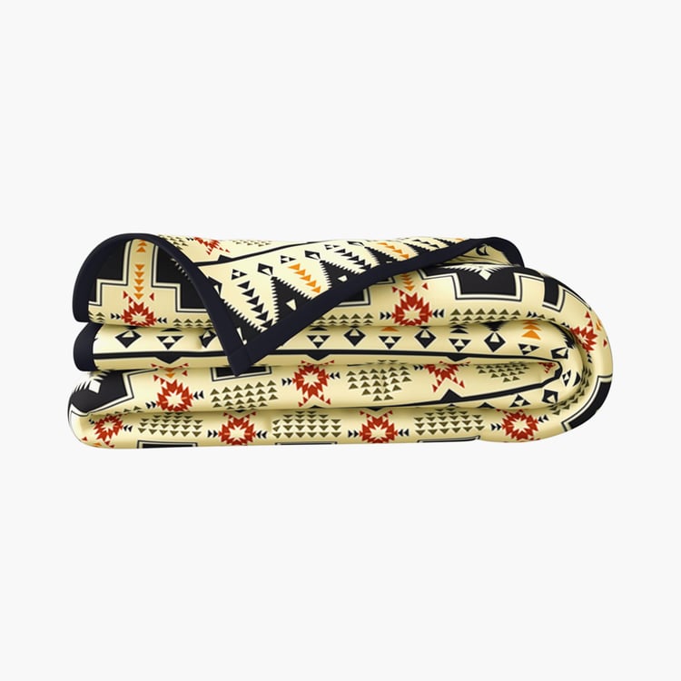 PORTICO Atlantic Black Printed Cotton Queen Blanket - 220x240cm