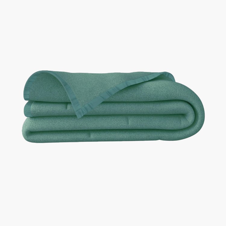 PORTICO Melange Fleece Solid Double Blanket