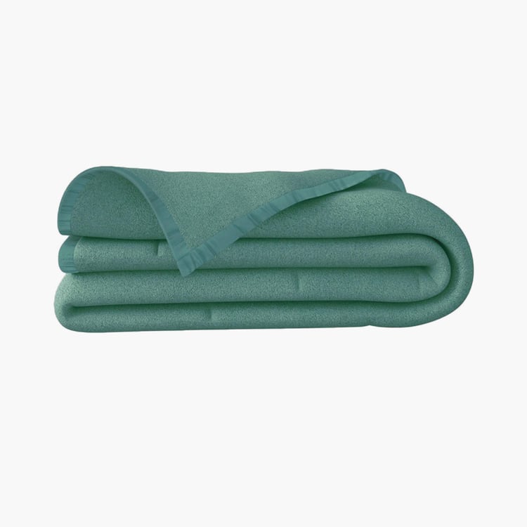 PORTICO Melange Teal Fleece Single Blanket - 152x229cm