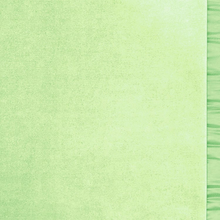 PORTICO Melange Green Solid Fleece Single Blanket- 152x229cm