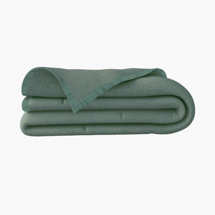 PORTICO Melange Green Solid Single Blanket - 152x229cm