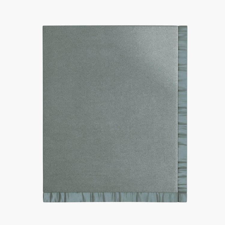 PORTICO Serenity Grey Solid Cotton Queen Blanket - 220x240cm