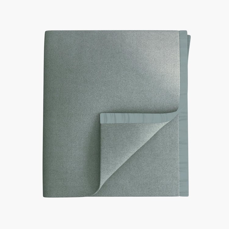 PORTICO Serenity Grey Solid Cotton Queen Blanket - 220x240cm