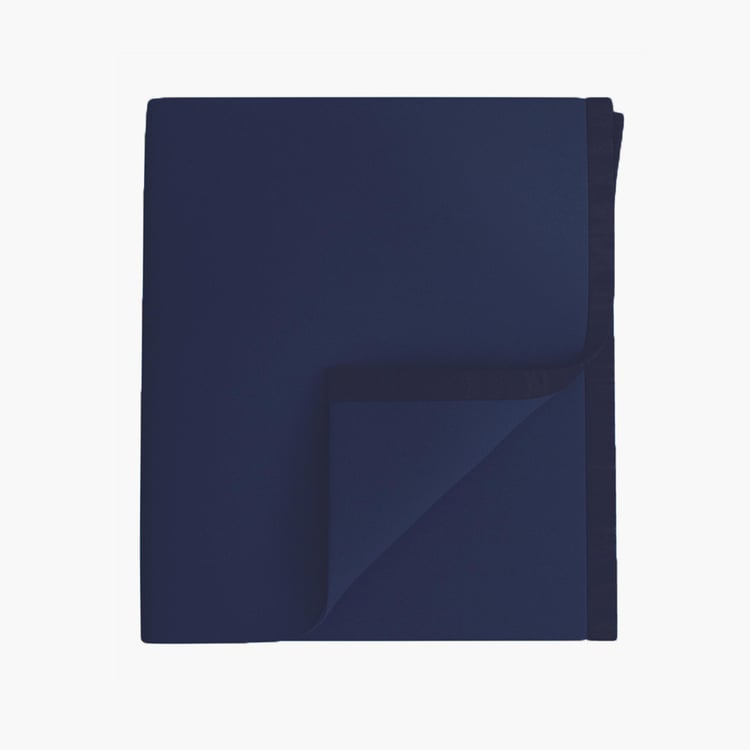 PORTICO Serenity Blue Solid Cotton Queen Blanket - 220x240cm