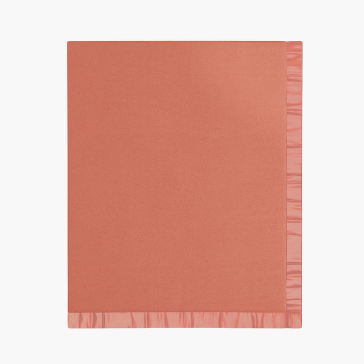 PORTICO Serenity Peach Solid Cotton Queen Blanket - 220x240cm