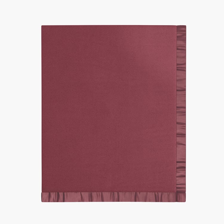 PORTICO Serenity Red Solid Cotton Double Blanket - 220 x 240 cm