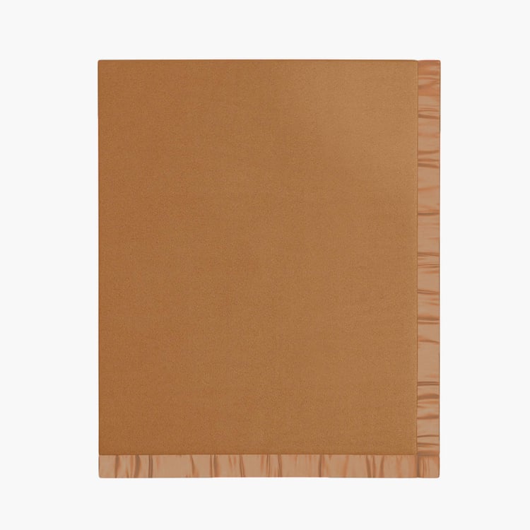 PORTICO Serenity Brown Solid Cotton Queen Blanket - 220x240cm