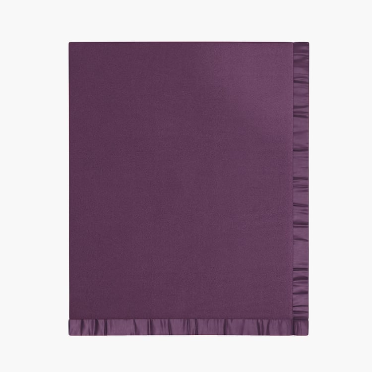 PORTICO Serenity Purple Solid Cotton Double Blanket - 220x240cm