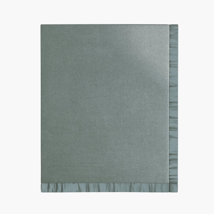 PORTICO Serenity Grey Printed Cotton Single Blanket - 152 x 229 cm