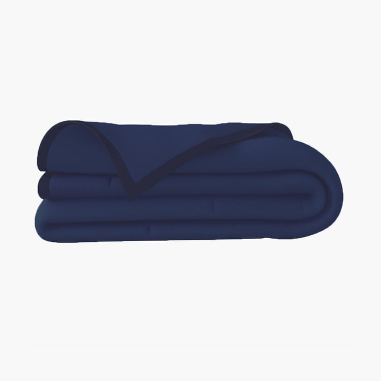 PORTICO Serenity Blue Solid Cotton Single Blanket - 152x229cm