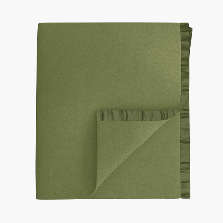 PORTICO Serenity Green Solid Cotton Single Blanket - 152x229cm