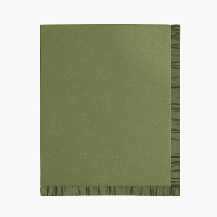 PORTICO Serenity Green Solid Cotton Single Blanket - 152x229cm