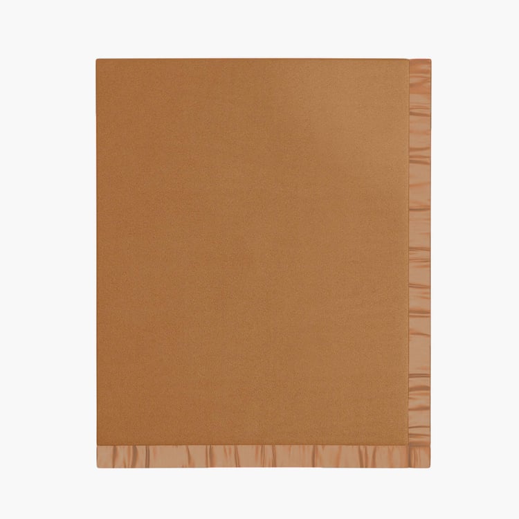 PORTICO Serenity Brown Cotton Single Blanket - 152 x 229 cm