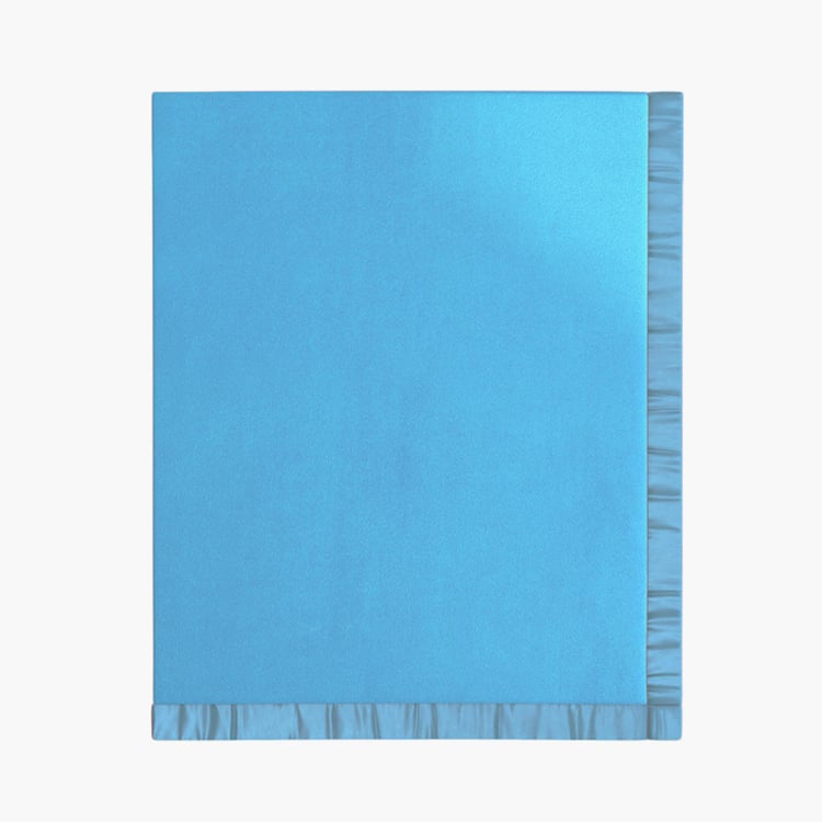 PORTICO Serenity Blue Solid Cotton Single Blanket - 152 x 229 cm