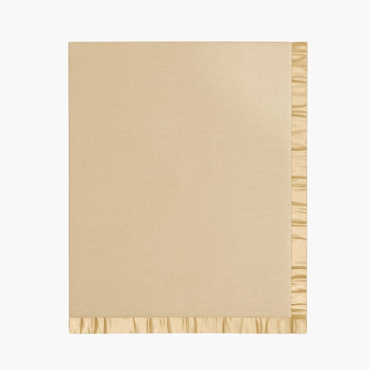 PORTICO Unwind Beige Solid Cotton Double Blanket - 220 x 240 cm