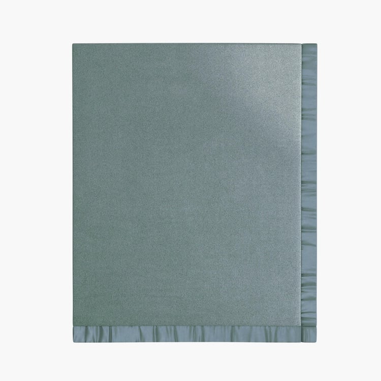 PORTICO Unwind Grey Solid Cotton Double Blanket - 220 x 240 cm