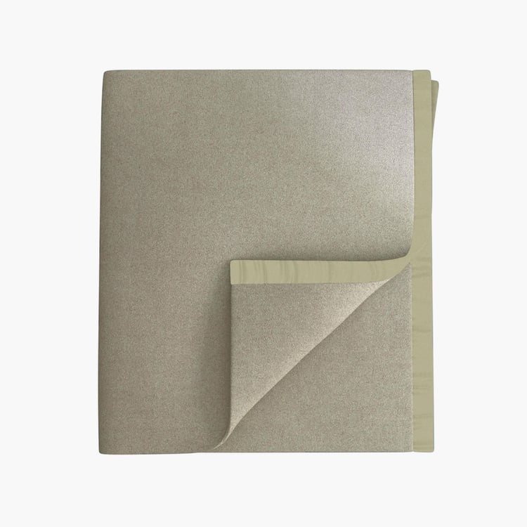PORTICO Unwind Green Solid Cotton Double Blanket - 220 x 240 cm