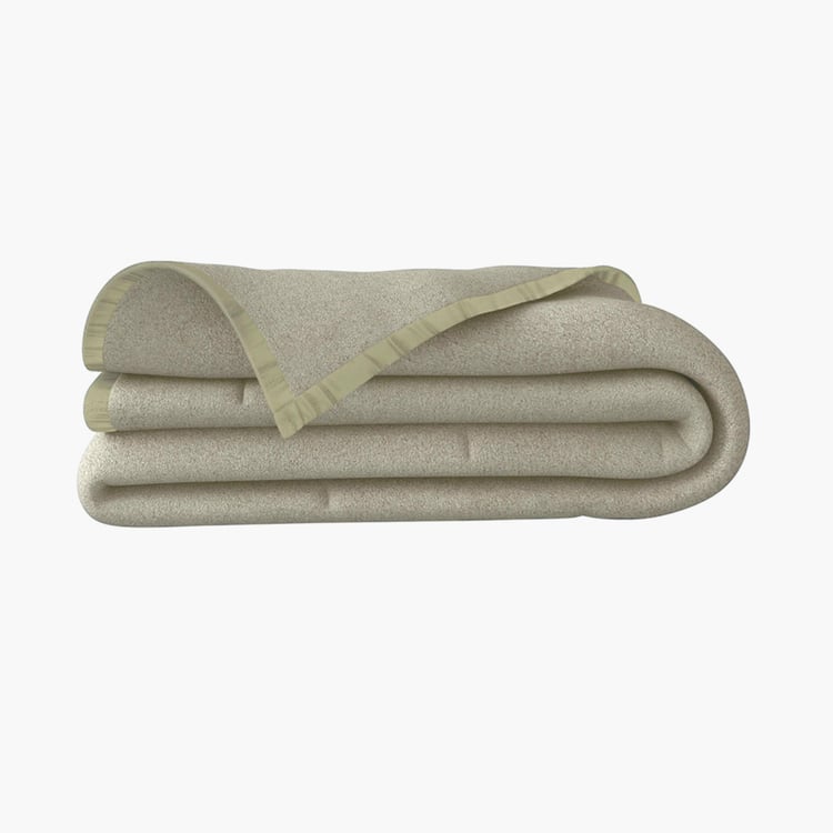 PORTICO Unwind Green Solid Cotton Double Blanket - 220 x 240 cm