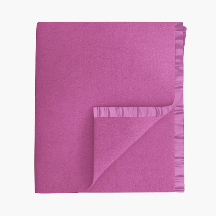 PORTICO Unwind Purple Solid Cotton Queen Blanket - 220x240cm