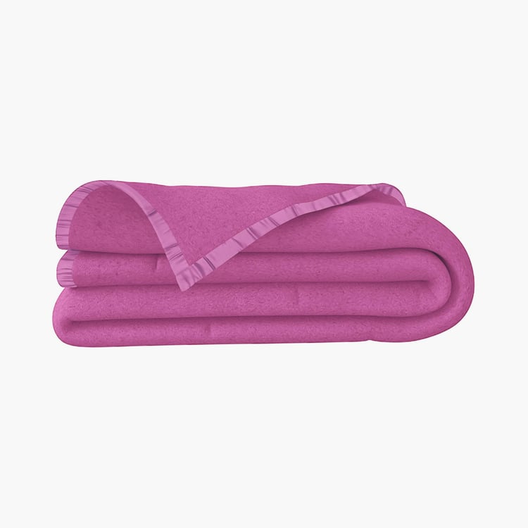 PORTICO Unwind Purple Solid Cotton Queen Blanket - 220x240cm