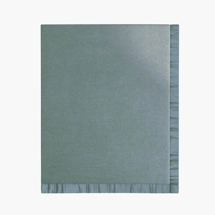 PORTICO Serenity Grey Solid Cotton Single Blanket - 152 x 229 cm