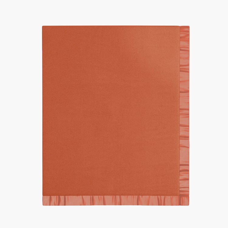 PORTICO Unwind Orange Solid Cotton Single Blanket - 152x229cm