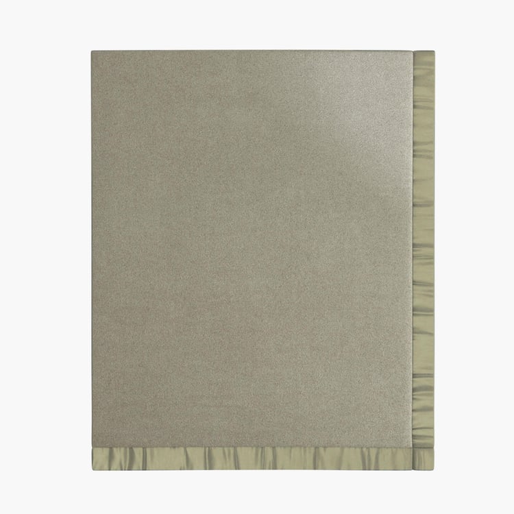 PORTICO Unwind Green Solid Cotton Single Blanket - 159 x 229 cm