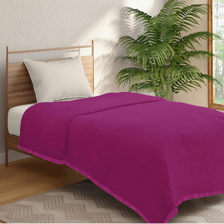 PORTICO Serenity Purple Solid Cotton Single Blanket - 152 x 229 cm