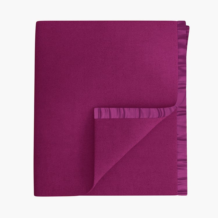 PORTICO Serenity Purple Solid Cotton Single Blanket - 152 x 229 cm