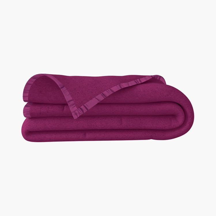 PORTICO Serenity Purple Solid Cotton Single Blanket - 152 x 229 cm