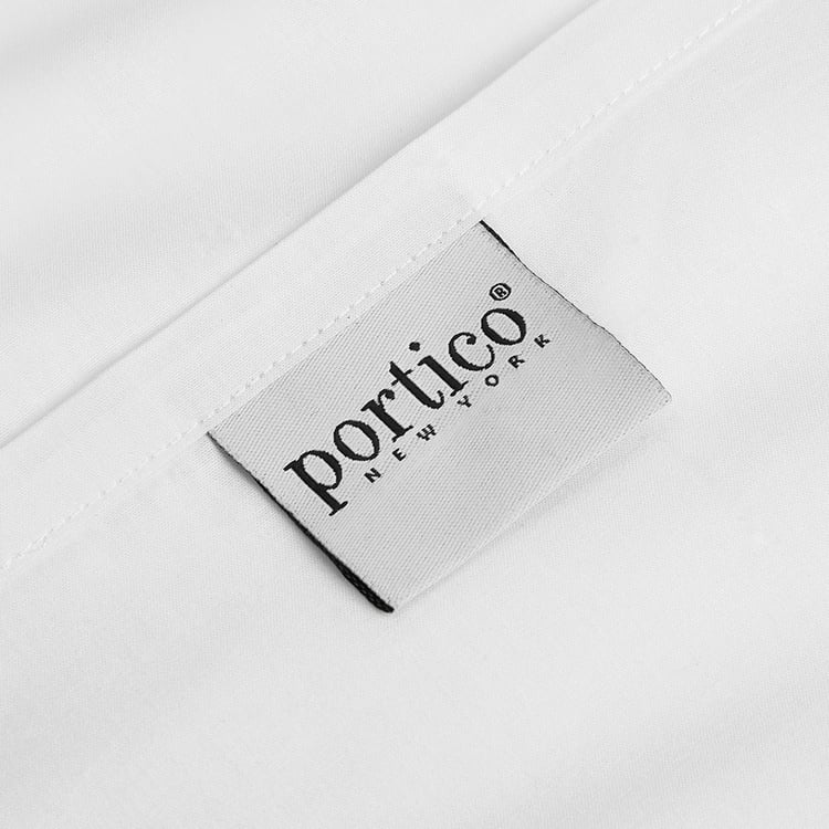 PORTICO Hotel White Solid Cotton Queen Bedsheet Set - 183x254cm - Set of 3