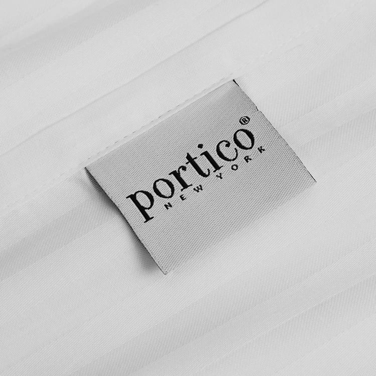 PORTICO Hotel White Cotton Double Bedsheet - 224 x 254 cm - Set of 5